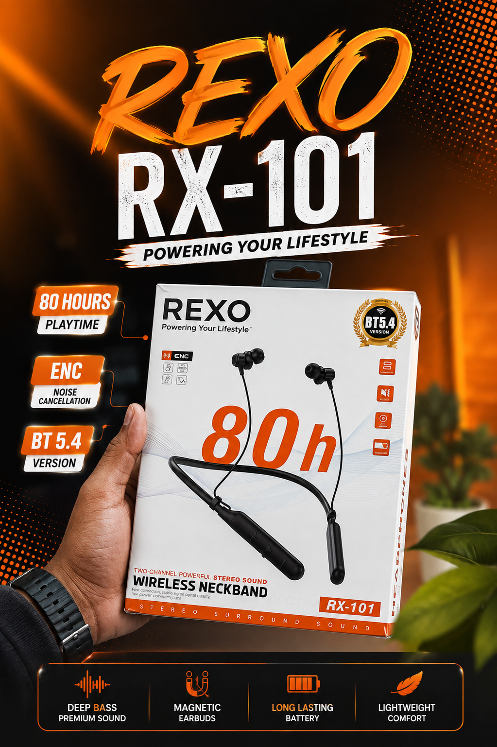 Rexo Rx 101 Nonstop 80 Hour Music | Voice Change | Magnetic Earbuds